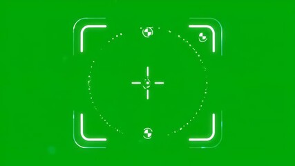 HUD Target Interface on Green Screen - Powered by Adobe