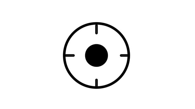 Minimalist crosshair target icon for precision aiming, focus, accuracy, and strategic alignment in business objectives or technology interface design.