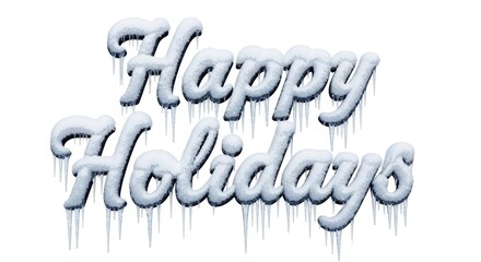 A snowy Christmas tree with icicles hanging from it.