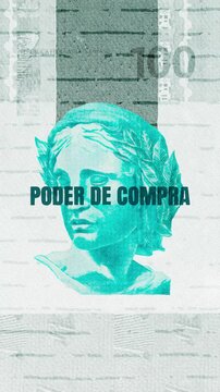 Poder de Compra text &ndash; Brazilian Real currency &ndash; Digital Glitch Effect