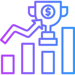 Obraz premium Financial Success line gradient icon