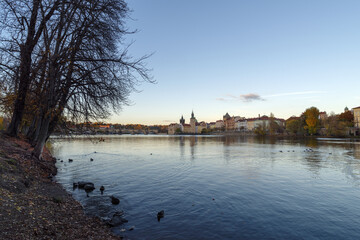 Fototapeta premium Old Town of Prague view from Shooter's Island