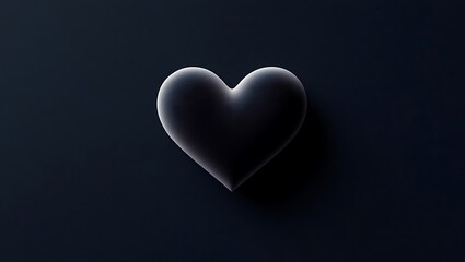 Dark Glowing Heart on Black Background &ndash; Minimal Love and Mystery Concept