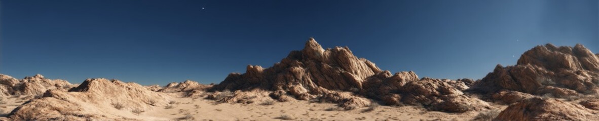 Stunning hdr panoramic view of desert landscape nature serenity