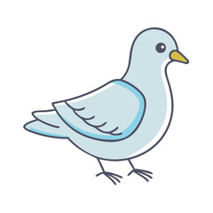 Illustration of a cute cartoon pigeon vector drawing for kids and educational resources use