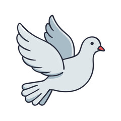 Obraz premium Flying dove clip art illustration vector graphic peace symbol bird drawing design element art image