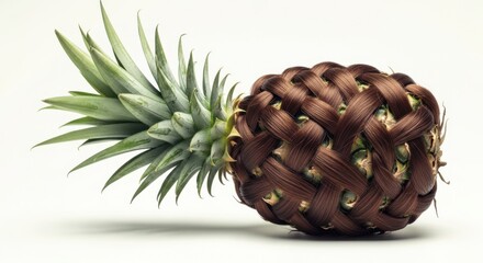 Braided pineapple on white background