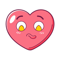 Fototapeta premium Heart emoji vector illustration, cute heart face, love and feelings, valentine's day concept art