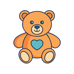 Obraz premium Cartoon teddy bear vector illustration cute teddy bear toy for kids plush animal design icon graphic