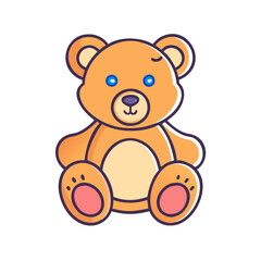 Fototapeta premium Cute teddy bear illustration vector graphic download for kids room decor and baby shower design