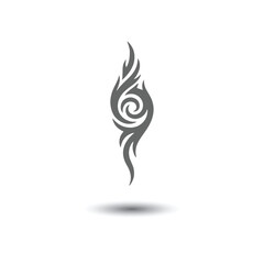 Abstract Tribal Flame Swirl Motif