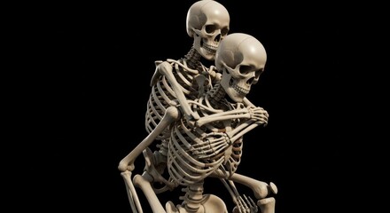 Fototapeta premium Two skeletons embracing