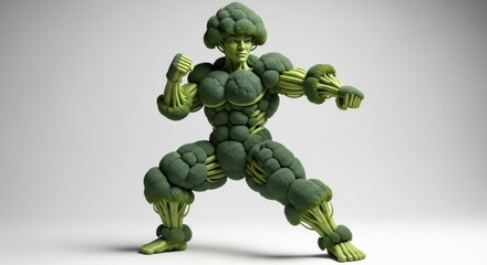 Broccoli warrior stance