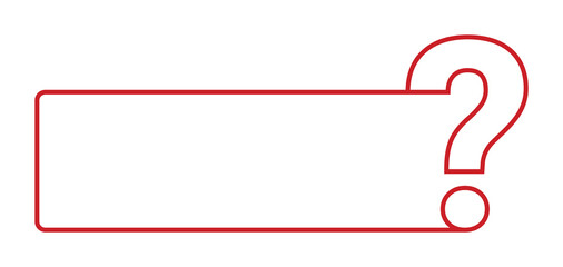 Obraz premium Red question mark frame with blank space for text or image.
