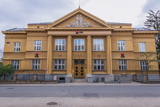 Uherske Hradiste, Czech Republic - April 15, 2018: Komercni banka building in Uherske Hradiste