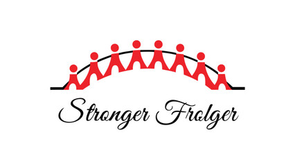 Teamwork concept with people forming an arch