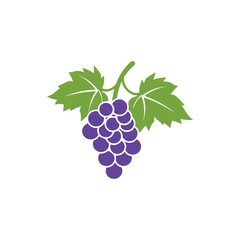 Fototapeta premium Grape icon color white background design. silhouette style, vector illustration.