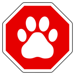 Pfote und Stopp Schild