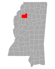 Karte von Tallahatchie in Mississippi