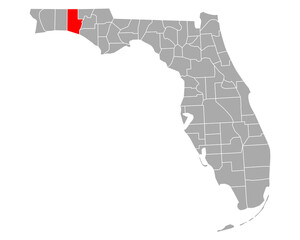 Karte von Walton in Florida
