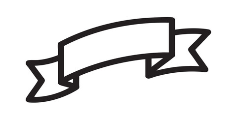 Sale tag ribbon banner vector icon, promotion and discount symbol, marketing message concept, black outline and filled style, isolated on transparent background, minimalist vector design for UI, web, 