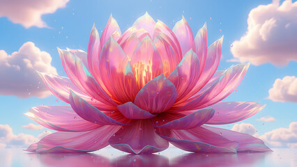Whisked Pink Lotus Bloom