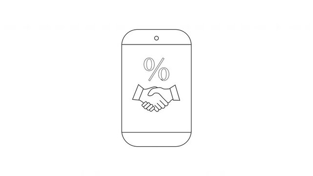 Mobile Deal - Handshake and Percentage Symbol Animation.