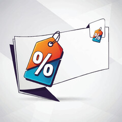 Discount Tag with Percentage Symbol for Sales Promotion.