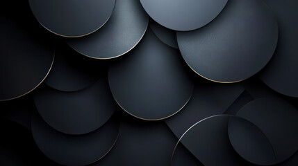 abstract dark blue metallic circles with glowing orange rims for web design and branding