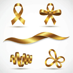 Golden Ribbons and Bows Collection for Festive Decorations.