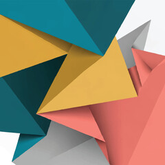 Abstract Geometric Shapes Intersecting Colorful Forms.