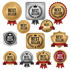 Collection of Best Seller Badges and Labels.