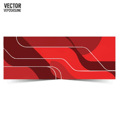 Abstract Red and White Curved Lines Vector Graphic.