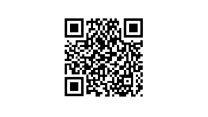 Modern QR code on black background for digital scanning