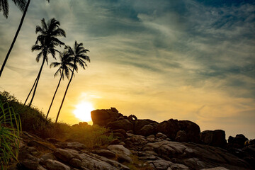 Sri Lanka beach at sunrise. Tangalle