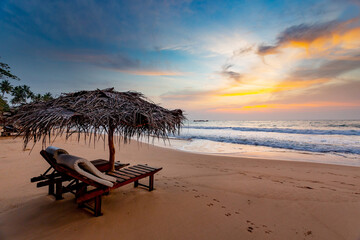 Sri Lanka beach at sunrise. Tangalle