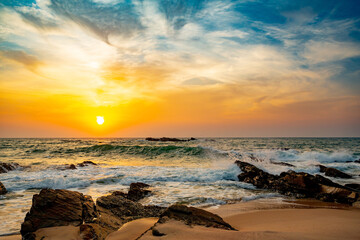 Sri Lanka beach at sunrise. Tangalle