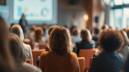 people attending presentation at business conference