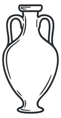 An elegant amphora vase in a simple outline vector style, ideal for decorative purposes and art projects