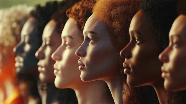 Portraits with ethnic diversity, featuring various hairstyles and textures