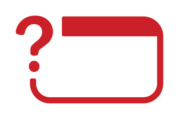 Blank red-framed box with question mark symbol.