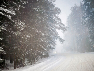 sharp turn in winter