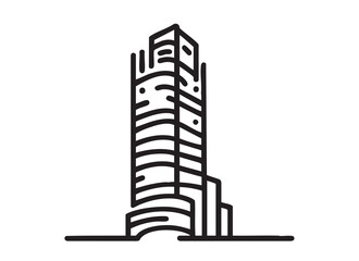 High rise building sketch. Line art, doodles