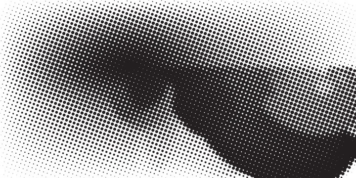 Halftone dotted abstract background. Grain gradient texture background with dots. Noise Stipple pointillism pattern. Sand, grain, grunge stipple effect. Abstract texture, engraved overlay. Vector