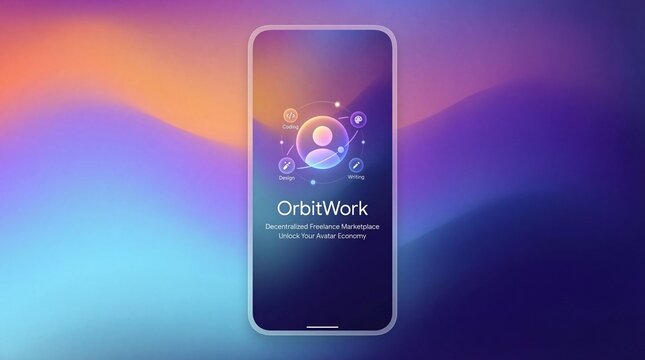 Mobile app splash screen for a decentralized freelance marketplace