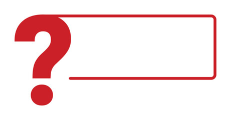 Red question mark frame design with blank space for text.