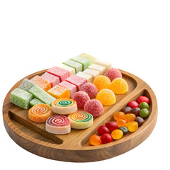Assortment of Colorful Fruit Jellies, Gumdrops,  on transparent background