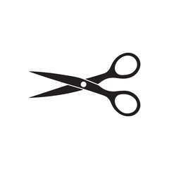 Scissors line cutter page cross black icon  vector background design.