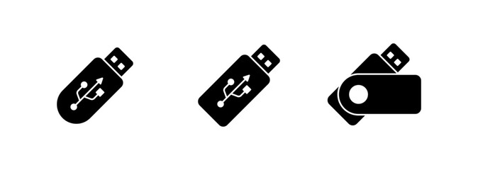 Usb flash drive icon isolated on white background.