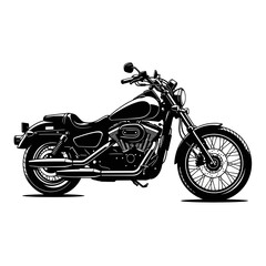 Obraz premium Classic motorcycle illustration on white background